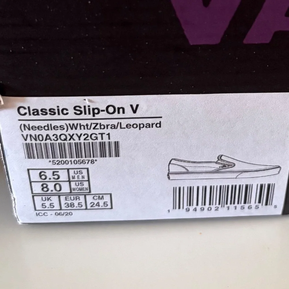 Vans Vault x Needles Classic Slip-On V Zebra Leopard Animal Print Bit Charms